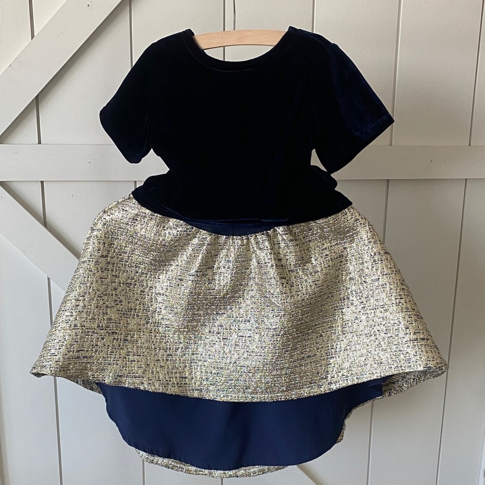 Andy & Evan Navy and Gold Kids Skirt